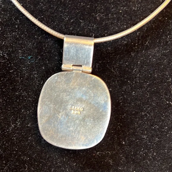 Large Turquoise & Sterling Silver Pendant - Picture 3 of 9